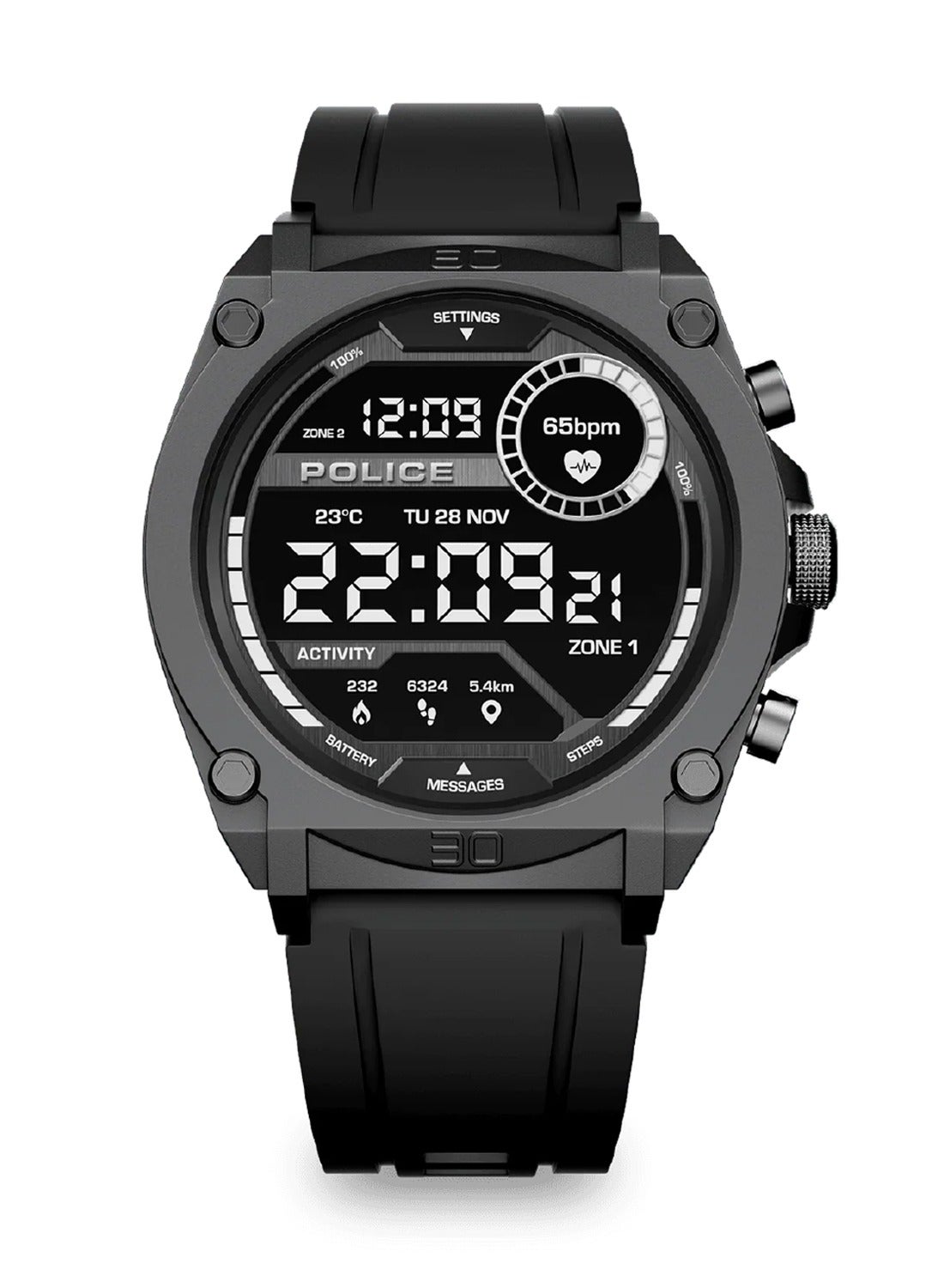 Compare My Avatar IP Alloy Case Black Silicone Strap Gents Smartwatch with Amoled Glass IP68  45mm at KSA Price