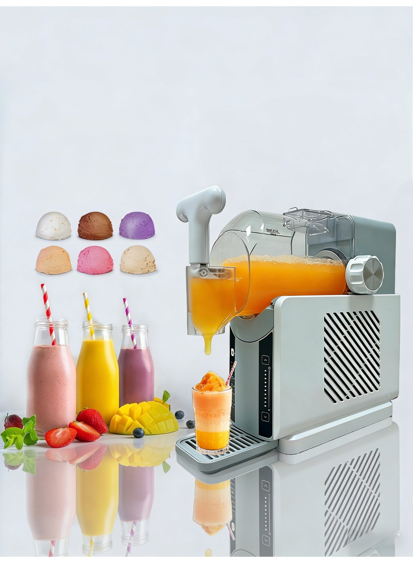 Compare Slushie Machine No Ice Needed,Slushy Machine for Home,Soft Serve Ice Cream Machine with 5 Preset Programs,AutoClean,Frozen Drink Machine,White at KSA Price