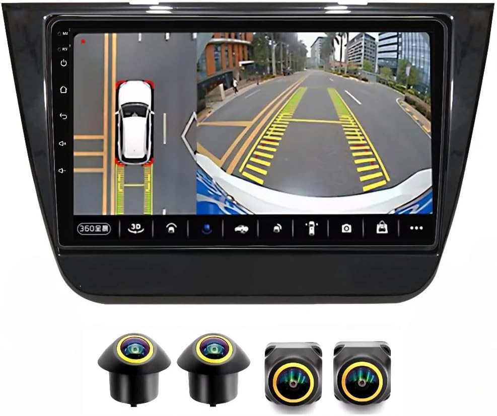 Compare Fit MG ZS Car Stereo MG ZS Android Screen with GPS Navigation, WiFi, BT, Wireless CarPlay & Android Auto, AHD Backup 4+32GB 360D Cameras at KSA Price