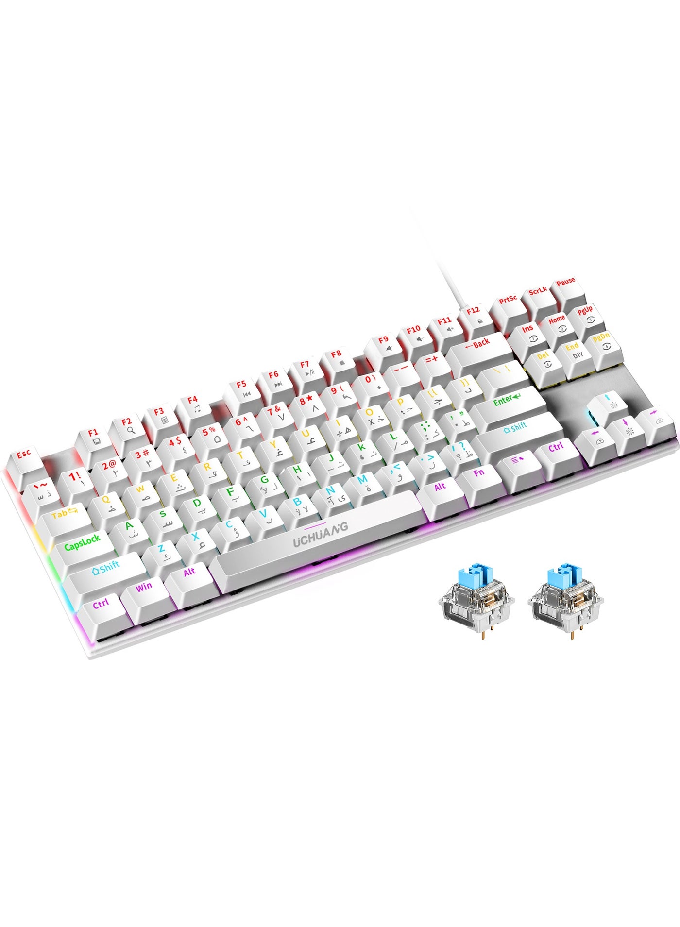 English Arabic Mechanical Gaming Keyboard with RGB…