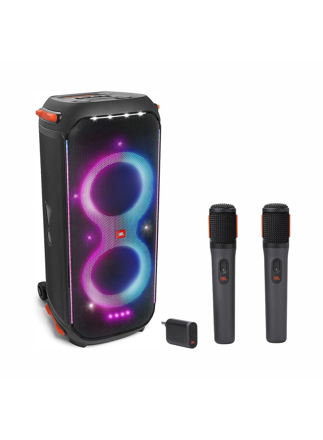 Compare Partybox 710 Party Speaker With 800W RMS Powerful Sound, BuiltIn Lights And Partybox Wireless Mic Combo JBLPARTYBOX710EU+JBLPBWIRELESSMIC Black at KSA Price