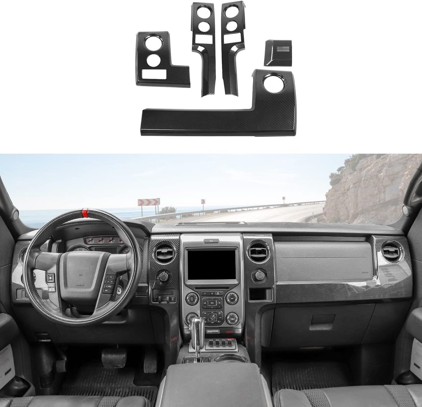 PDKLIN F150 Interior Trim Kit - Carbon Fiber…
