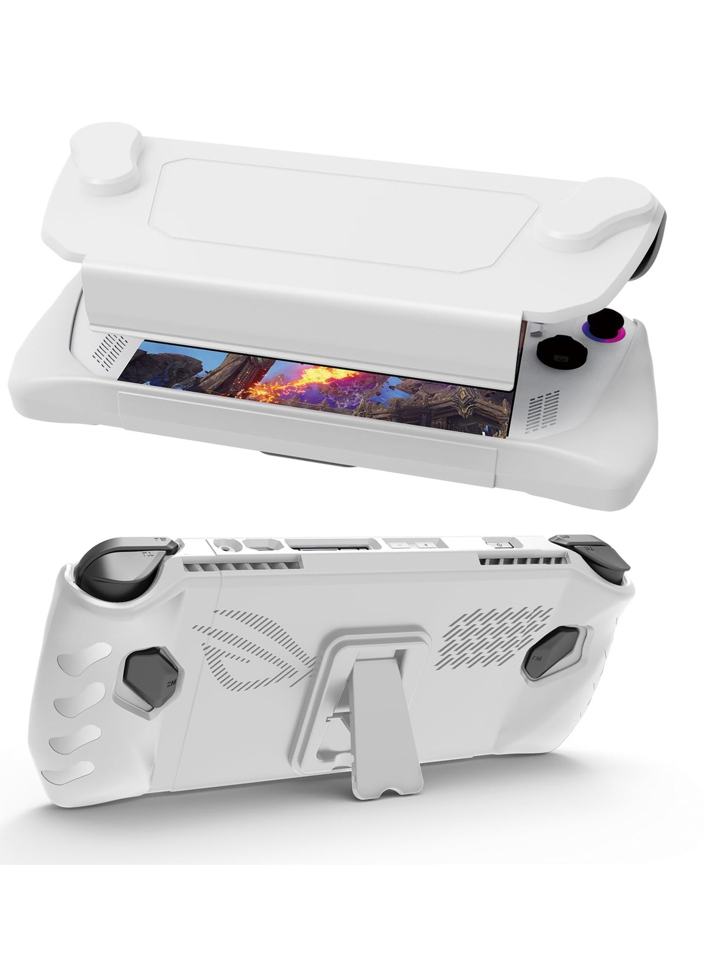 Compare Full Case for ASUS Rog Ally 2023, Protective Case Skin with Detachable Front Shell Cover and Kickstand for Rog Ally,ShockproofNonSlipAntiCollision, White at KSA Price