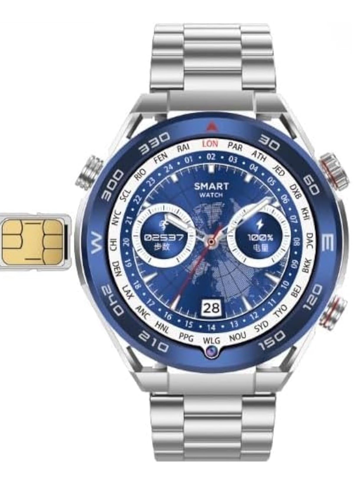 Compare Telzeal DW41 Smart Watch for Men, 4G Call, Play Store, YouTube, Tiktok, Whatsapp, 3 Bands at KSA Price