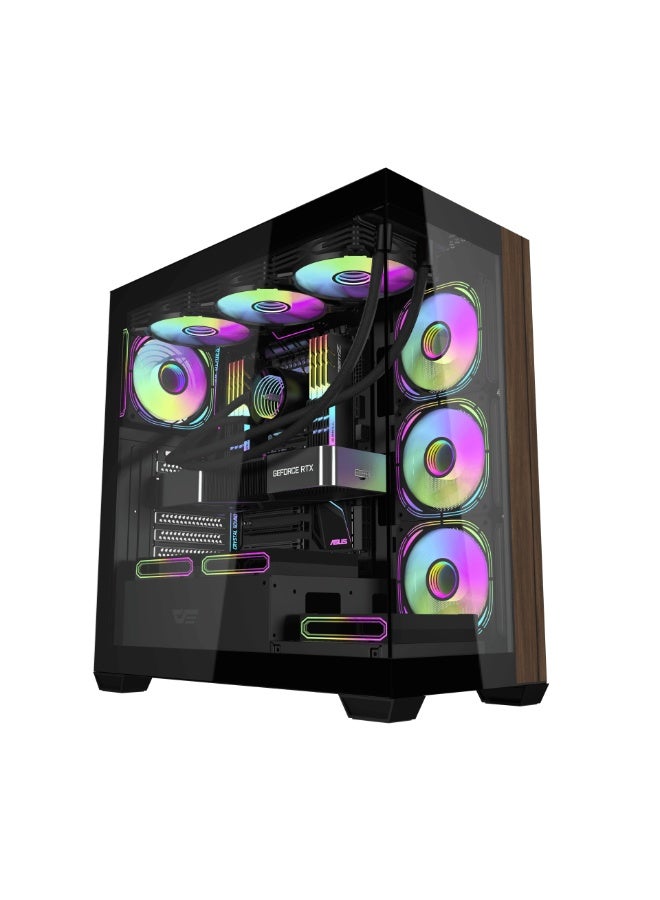 Compare Darkflash DS900W ATXMATXITX Gaming PC Case With 7 ARGB Fans included, 270° Panoramic Tempered Glass Design,Supports Up to 360mm Radiator, 425mm GPU Clearance, USB TypeC Included PC Case Black at KSA Price