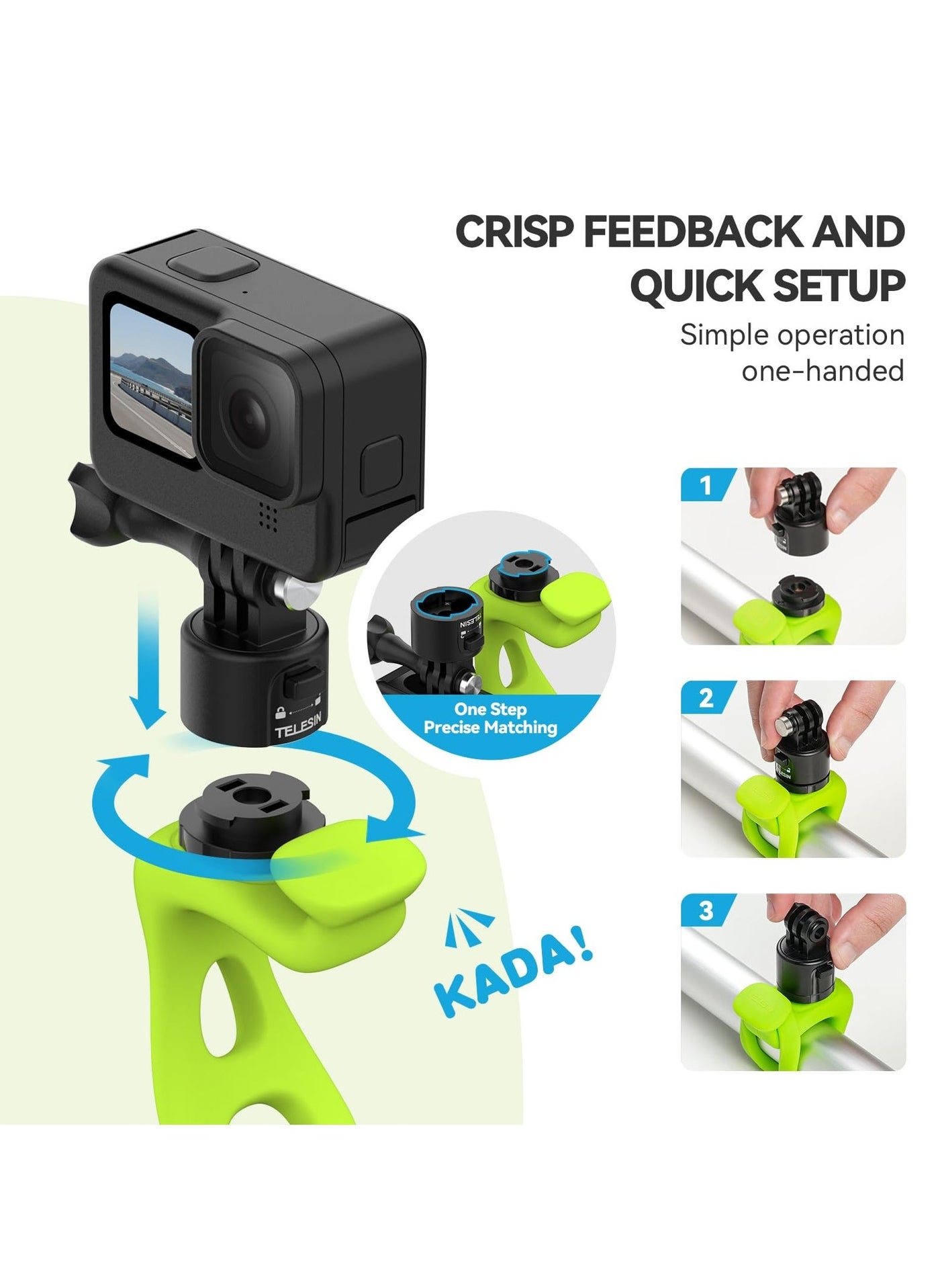 Compare Camera Mount Strap, 360° Flexible Mount Band Wrap Quick Release for BikeMotorcycle Handlebar, Compatible with GoPro 12 11 10 9 8 7, Insta360 X3 X4 Go3 Ace Pro, DJI Action 4, Pocket 3 at KSA Price