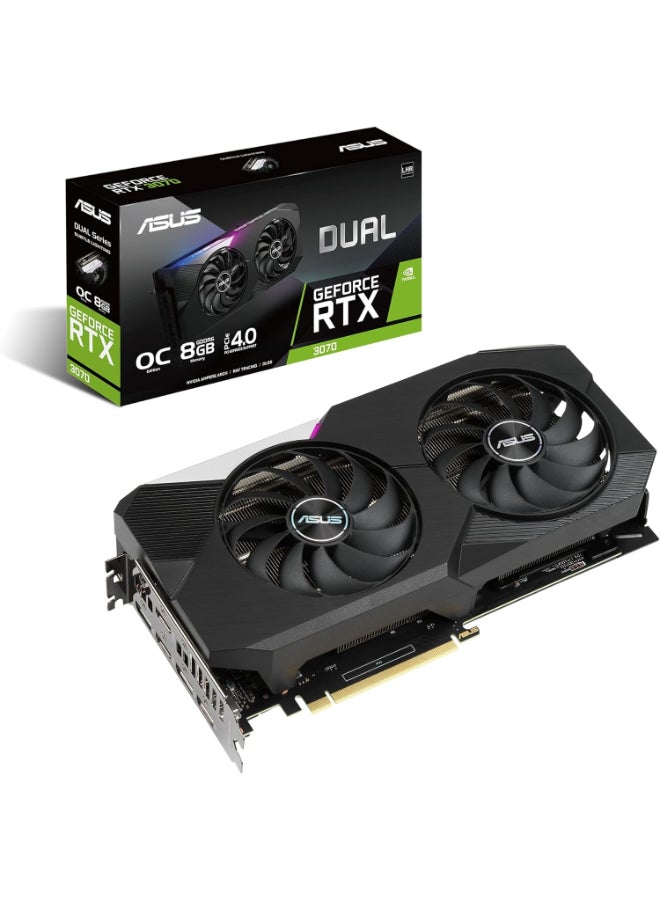 Compare Dual NVIDIA GeForce RTX 3070 V2 OC Edition Gaming Graphics Card PCIe 4.0, 8GB GDDR6 Memory, LHR, HDMI 2.1, DisplayPort 1.4a, Axialtech Fan Design, Dual BIOS, Protective Backplate at KSA Price