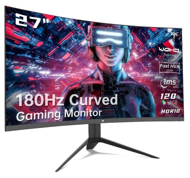 Compare KTC 27 inch 180Hz Curved WQHD Gaming Monitor, 2K2560x1440P,144Hz Monitor, 1500R HVA Display, FreeSync Premium, HDR, 120% sRGB, DisplayPortHDMIUSB Vesa,Computer Monitor for Gamers at KSA Price