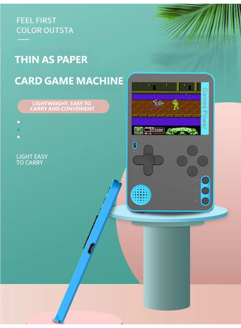 Compare Blue PaperThin Card Game Console | 500 Classic Retro Games | Portable Phone Case Design | Travel Companion Handheld at KSA Price