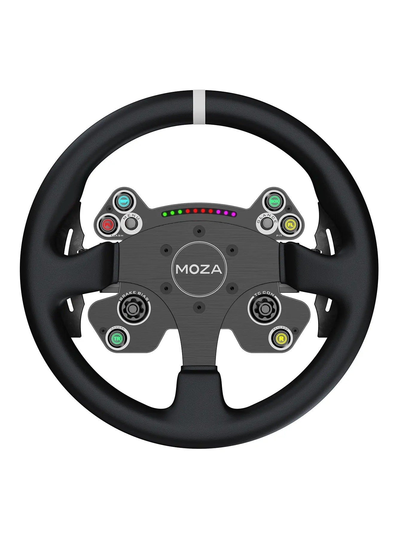 Compare Moza CS Racing Steering Wheel – 13” Sim Racing Wheel with Carbon Fiber Faceplate, Magnetic Paddle Shifters, LED Rev Indicator, and Ergonomic Grips – Compatible with Moza Racing Ecosystem at KSA Price