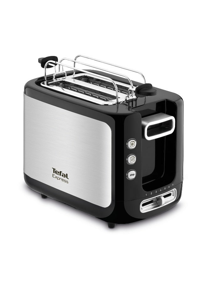 Compare TEFAL New Express Toaster 2 Slot Stainless Steel  Tt365027 850 W TT365027 Jet Black at KSA Price