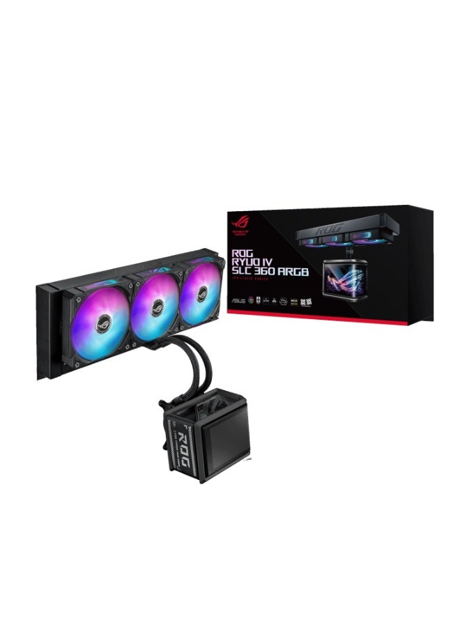 Compare ROG Ryuo IV SLC 360 ARGB AIO Liquid CPU Cooler, 360mm, 6.67 2K Curved AMOLED Display, 3x ARGB Fans, 3200 RPM Pump, LGA17001851, AM4AM5, Black | 90RC0151B0EAY0 at KSA Price