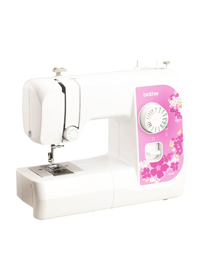 Compare Compact Electric Sewing Machine Easy To Use Sewing And Mending Machine | Featuring 14 Range Of Stitches And Free Arm Conversion This 4Step Buttonhole | Top Load Bobbin System And Led Sewing Light | An Instructional DVD For Easy Setup And Operation | Made In Vietnam JA001 WhitePink at KSA Price