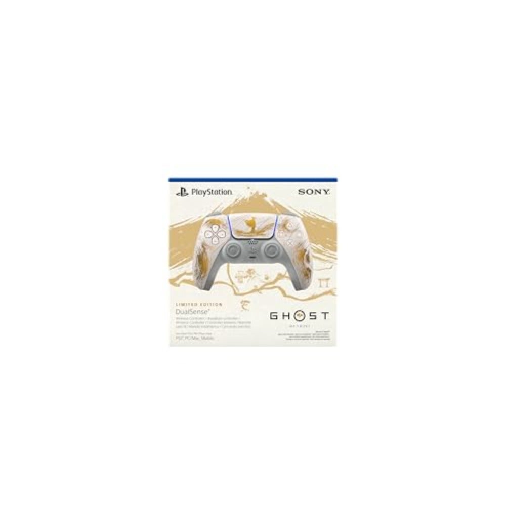 Compare PlayStation 5 DualSense Wireless Controller Ghost of Yotei Limited Edition  UAE Version: gaming controller, plastic body, grayblue gradient finish, haptic feedback and adaptive triggers at KSA Price