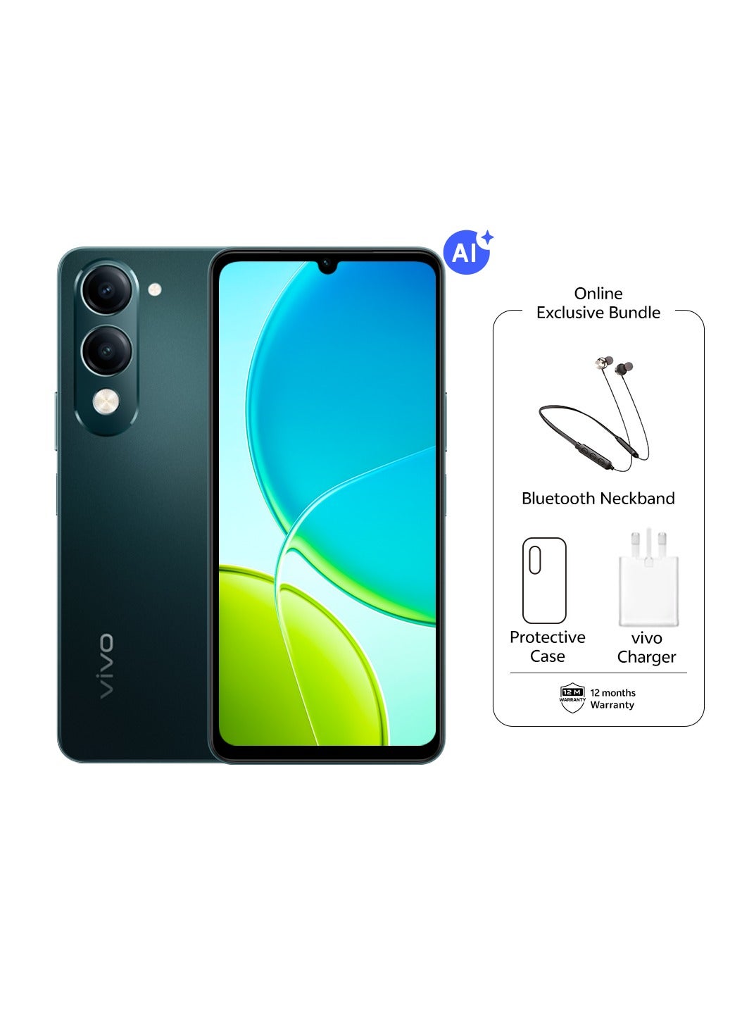 Compare Y04 AI 4G Dual SIM Jade Green 4GB RAM + 128GB | 5500Mah | with Neck Band  Middle East Version at KSA Price