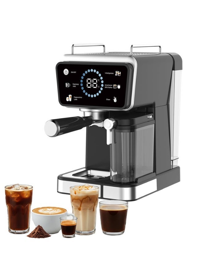 Compare Hot & Cold Brewing Coffee Machine, Espresso Machine with Milk Frother, Self Cleaning Coffee Maker, 20Bar Latte Maker, Touch Panel, 4 Preset Function, 1350W Espresso Maker, Latte, Cappuccino at KSA Price