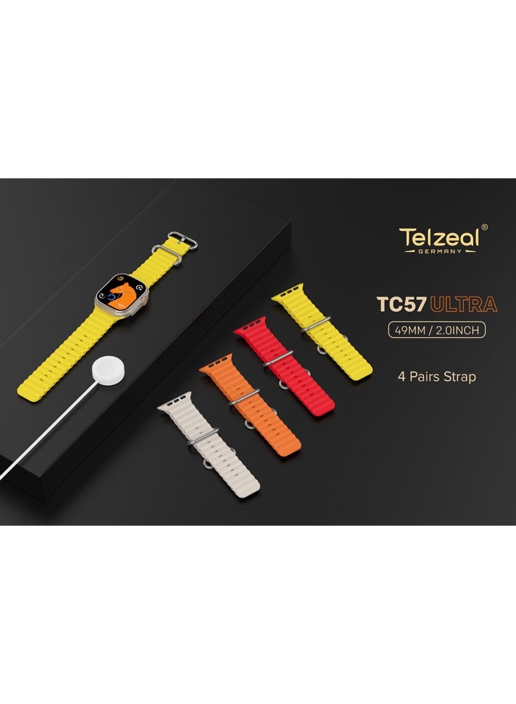 Telzeal TC57 Ultra 2.0inch smart watch with 4 pairs…