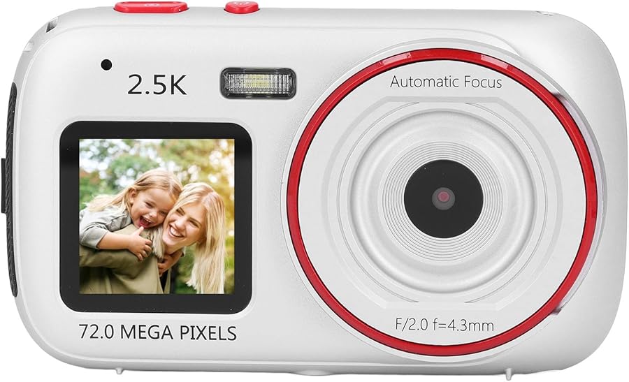Silver Digital Camera 72MP 2 5K Dual Screen…