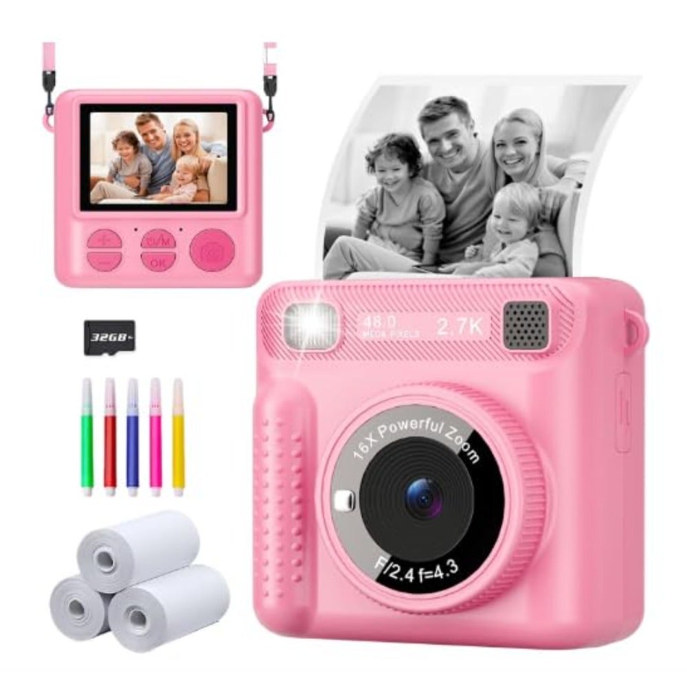 Compare BREXEM Instant Print Camera, 1080P HD Digital Selfie with Zero Ink 32GB Card, Birthday Christmas Gift for Boys Girls, Toddler Toy for Ages 312 at KSA Price