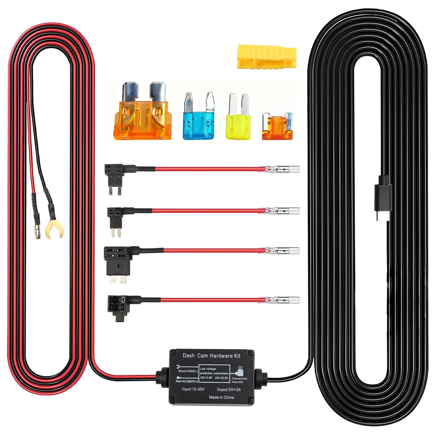 Compare 12V24V Dash Cam Hardwire Kit USBC with Low Voltage Protection Power Cable at KSA Price