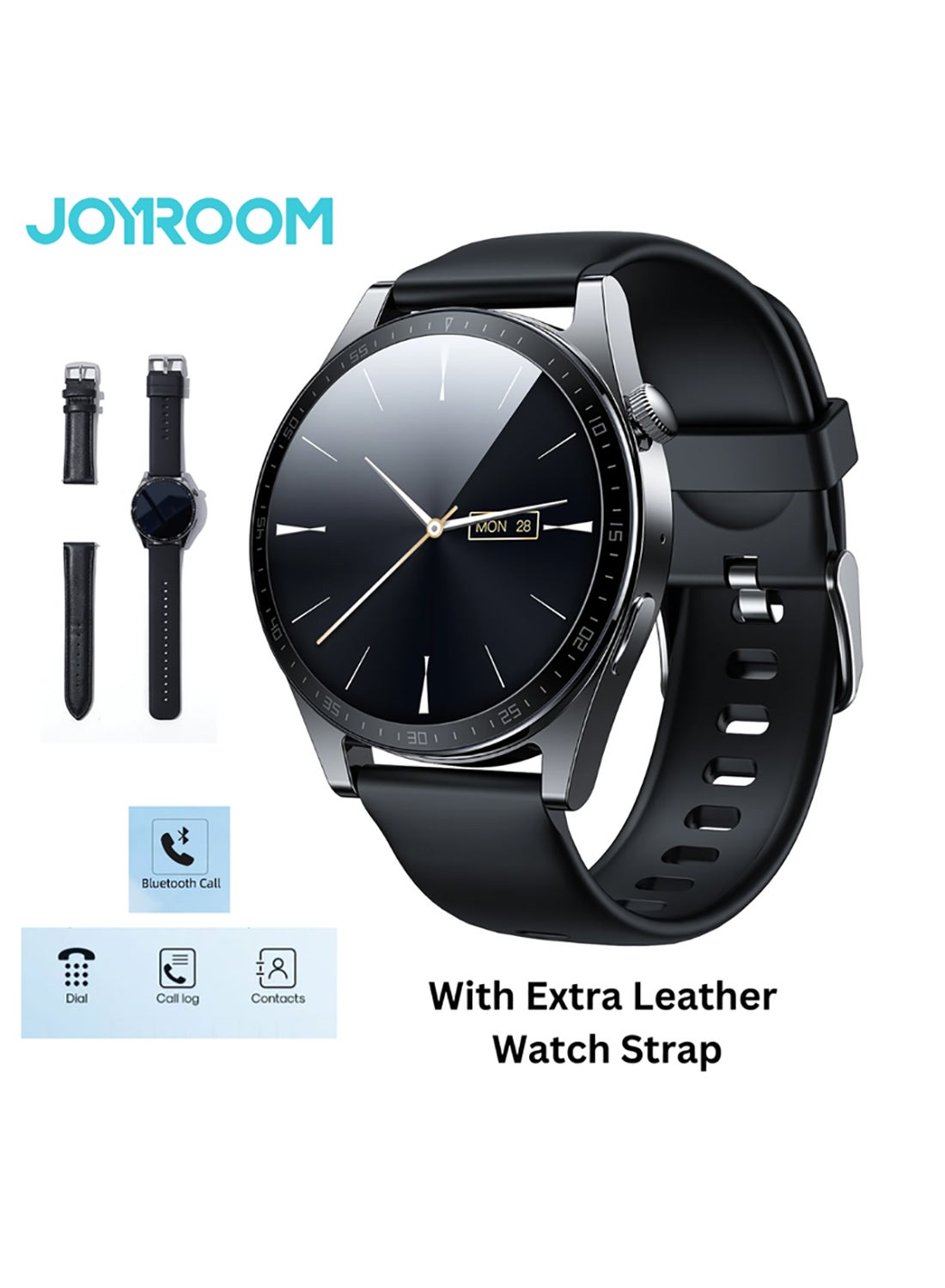 Compare Classic Series Waterproof IP68 Call Function Health Monitoring HD Display Smart Watch 220mAh With Black at KSA Price