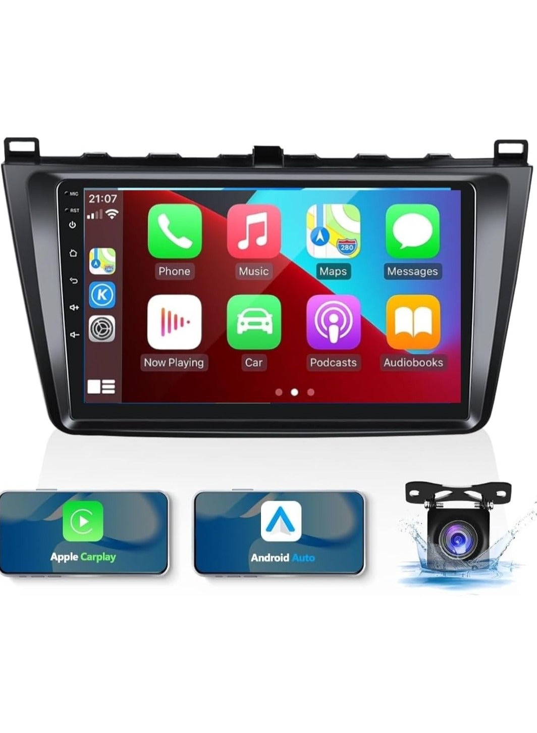 Compare Android Car Stereo for Mazda 6 2007 To 2012 With Wireless Apple Carplay Android Auto 9 Inch Touchscreen Mazda Car Radio With WIFI GPS Navigation Bluetooth FM AHD Backup Camera at KSA Price