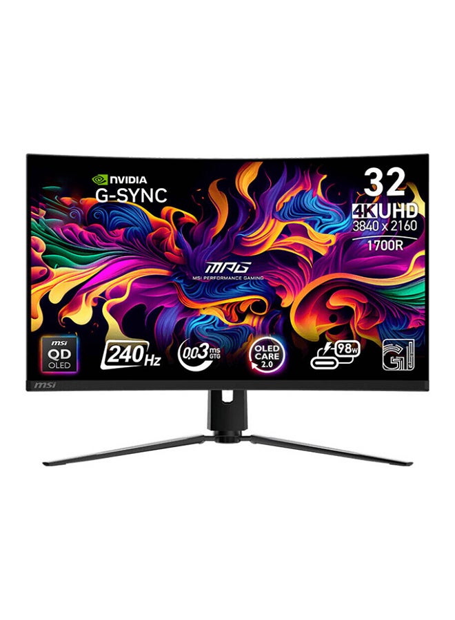 Compare MPG 321CURX QDOLED 32Inch 4K UHD Curved Gaming Monitor, Quantum Dot OLED Panel, 240Hz Refresh Rate, 0.03ms GtG Response Time, VESA DisplayHDR True Black 400, HDMI 2.1, DisplayPort 1.4a, USBC with 98W Power Delivery, KVM Switch at KSA Price