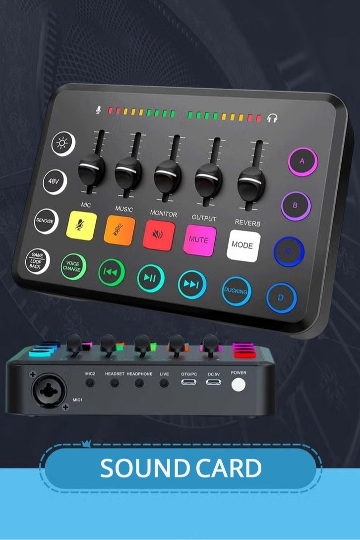 Sound Card Podcast Equipment,DJ Mixer,Professional…
