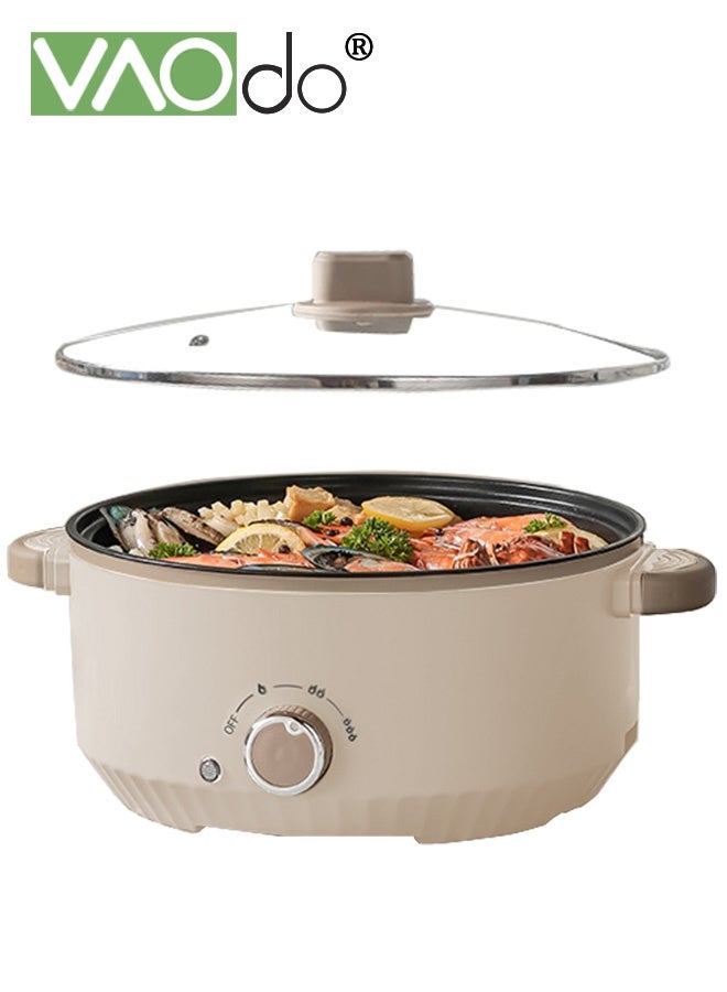 4.6L Non-Stick Electric Skillet and Frying Pan,…