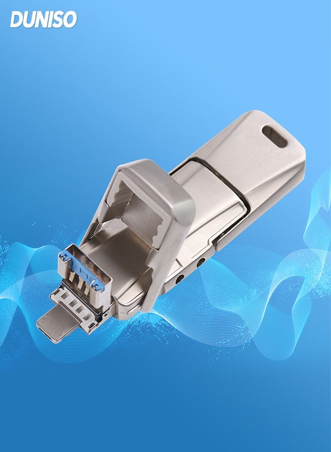 Compare USB Flash Drive?2TB 4in1 Multiconversion Interface Memory Stick?USB 3.0 Memory Stick Thumb Drive USB C Drive?for iPhoneipadiPodComputeriOS and AndroidPC at KSA Price