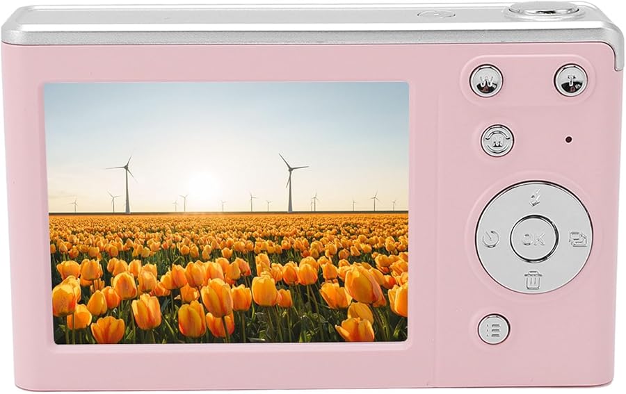 Pink 50MP AF Autofocus 4K Compact Camera with…