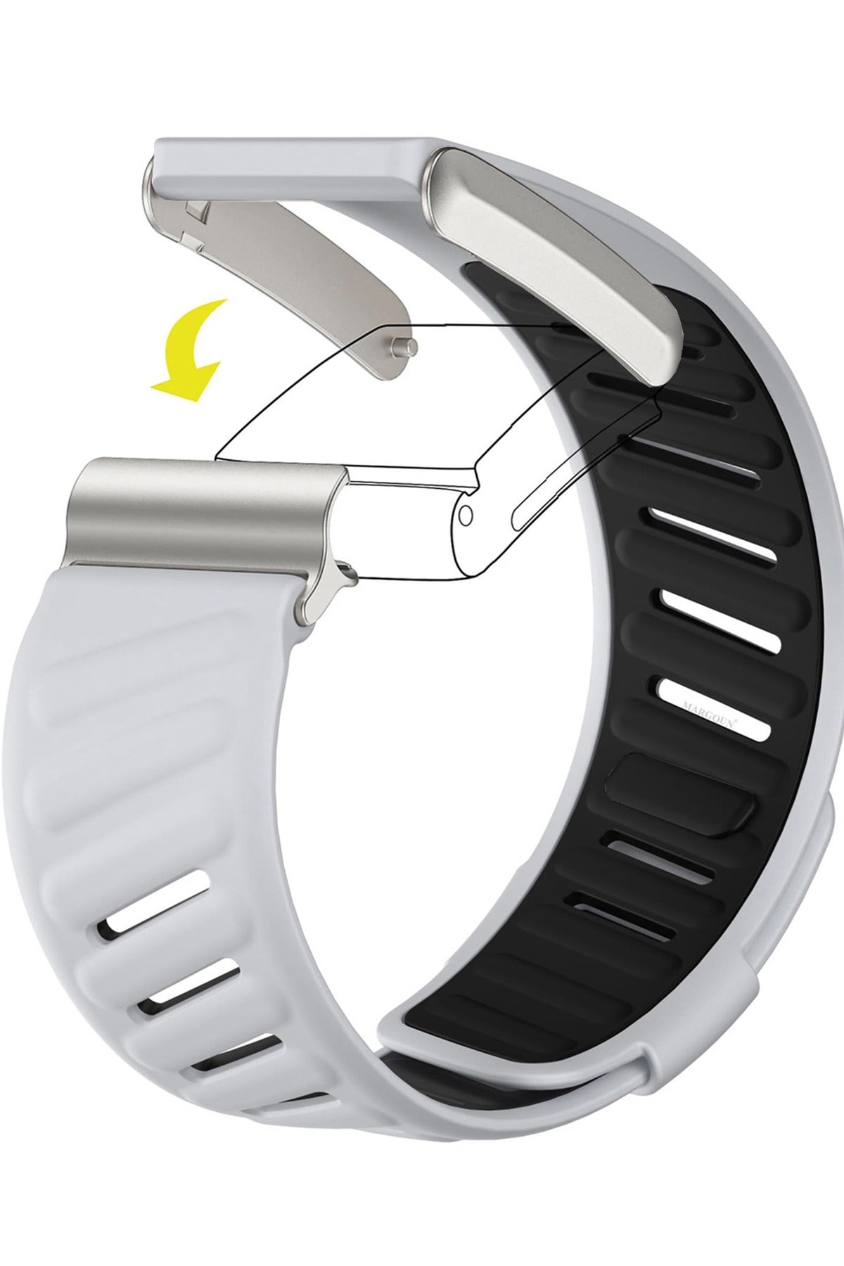 Compare Sports Strap Compatible with Whoop 5.0 Soft and Breathable Silicone Strap Adjustable Replacement Wristbands for Whoop 5.0 Band  Light Grey and Black at KSA Price