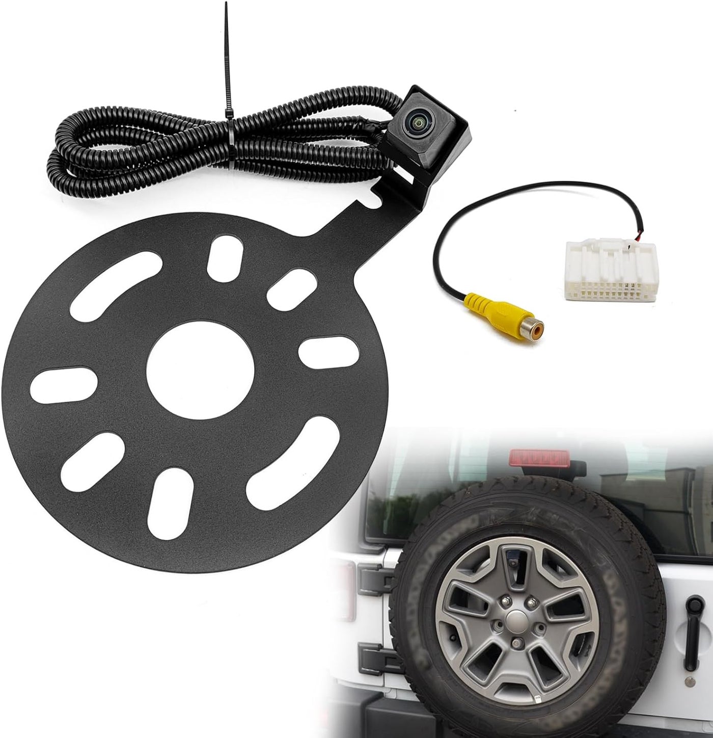 Compare Vrasly Spare Tire Backup Camera for Jeep Wrangler 20072018  Waterproof Wide Angle with OEM Monitor Adapter at KSA Price