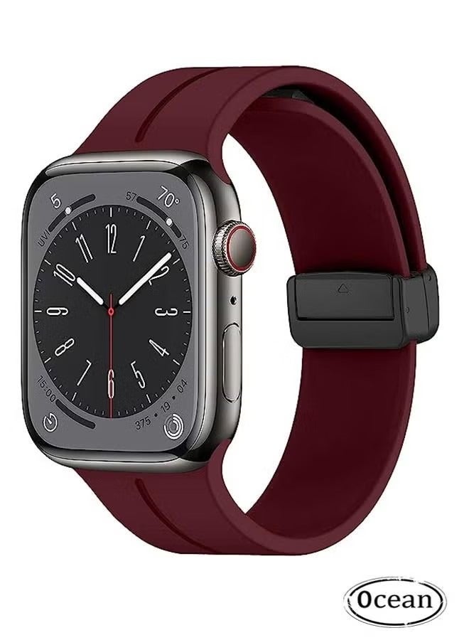 Compare Magnetic Band Dbuckle Silicone Sport Strap Replacement WristBand for Apple Watch SE Series 87654321 38mm40mm41mm at KSA Price