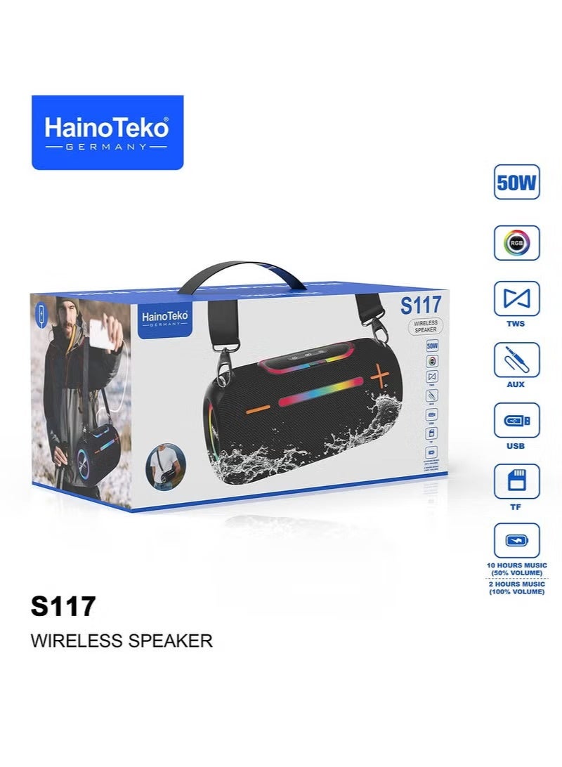 S117 Wireless Speaker 50W Portable Bluetooth Speaker…