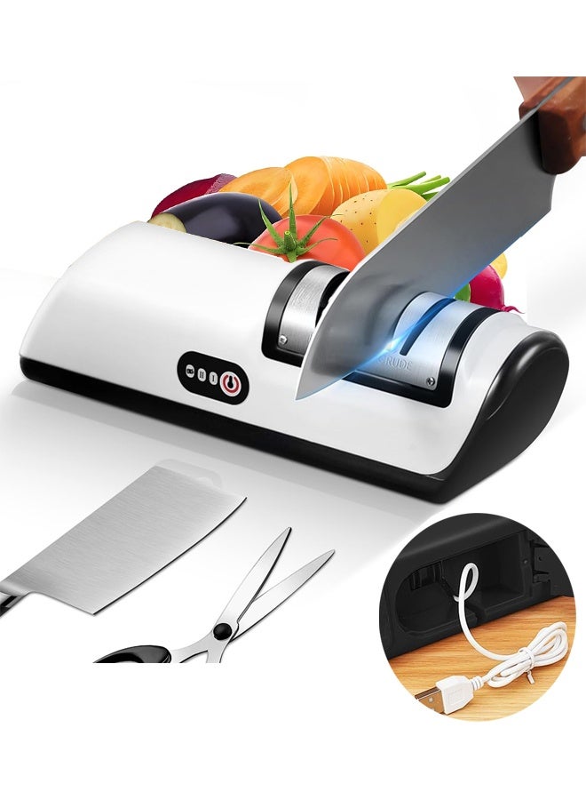 Rechargeable Electric Knife Sharpener Compact Cordless…
