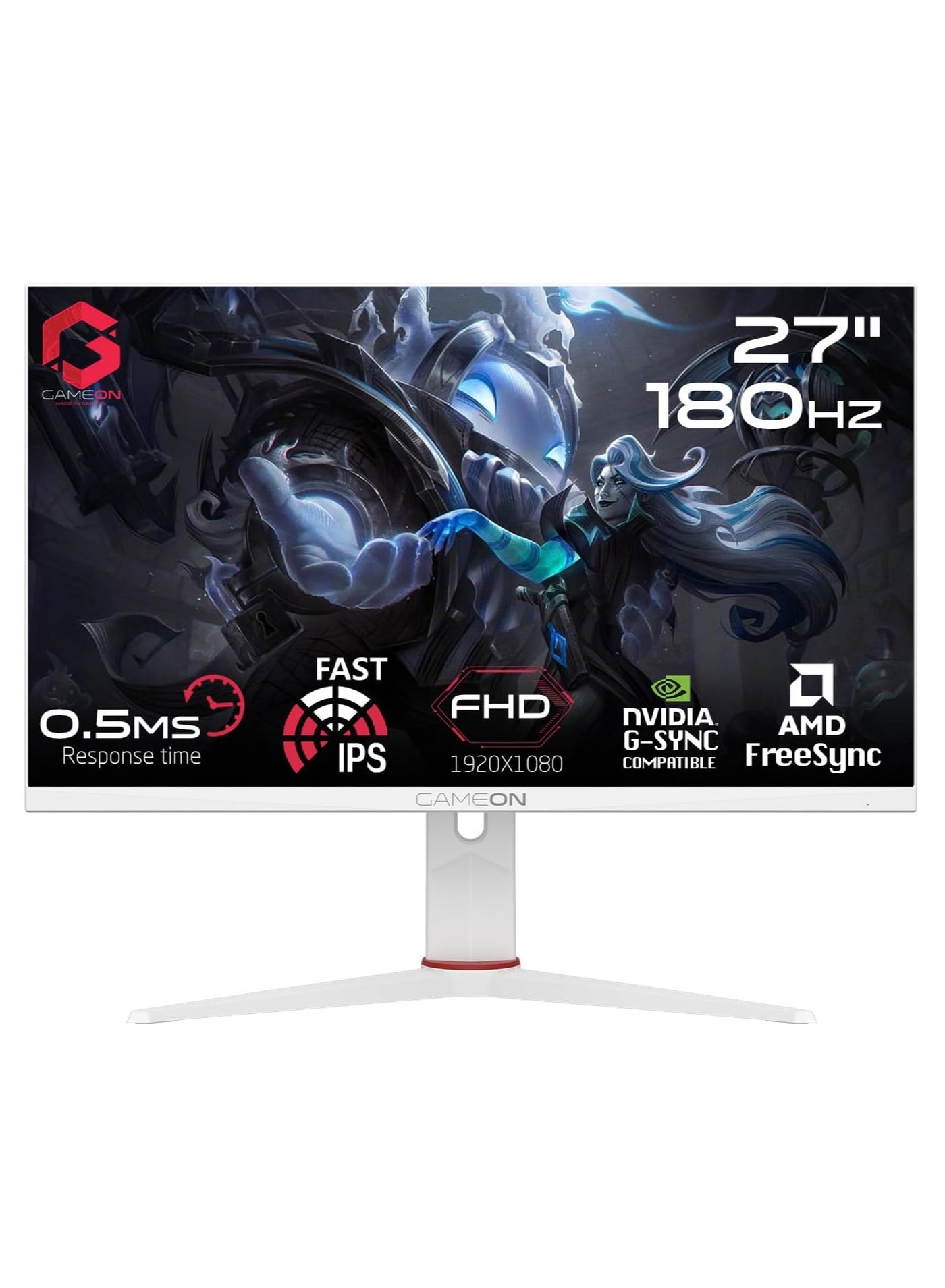 Compare Gaming Monitor GOA27FHD180IPS Artic Pro Series 27 Inch, FHD 1080p 180Hz, MPRT 0.5ms, Fast IPS LED VESA Adaptive Sync Game Modes RGB Elements Support PS White at KSA Price