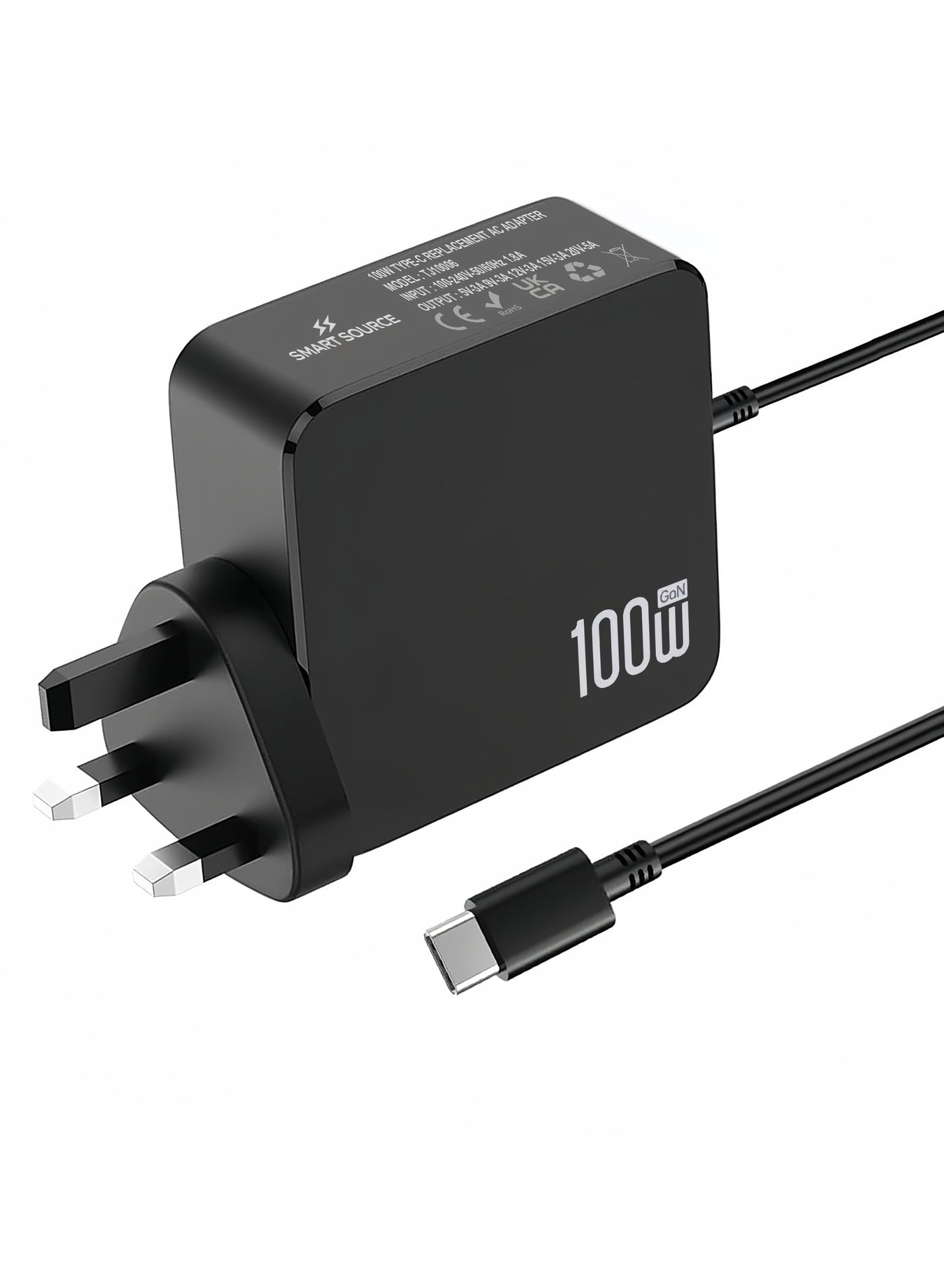 Compare 100W Universal USBC Laptop Charger with UK Plug – Fast Charging Power Adapter Compatible with MacBook ProAir, Dell, HP, Lenovo, ASUS, Tablet &  USBC Devices at KSA Price