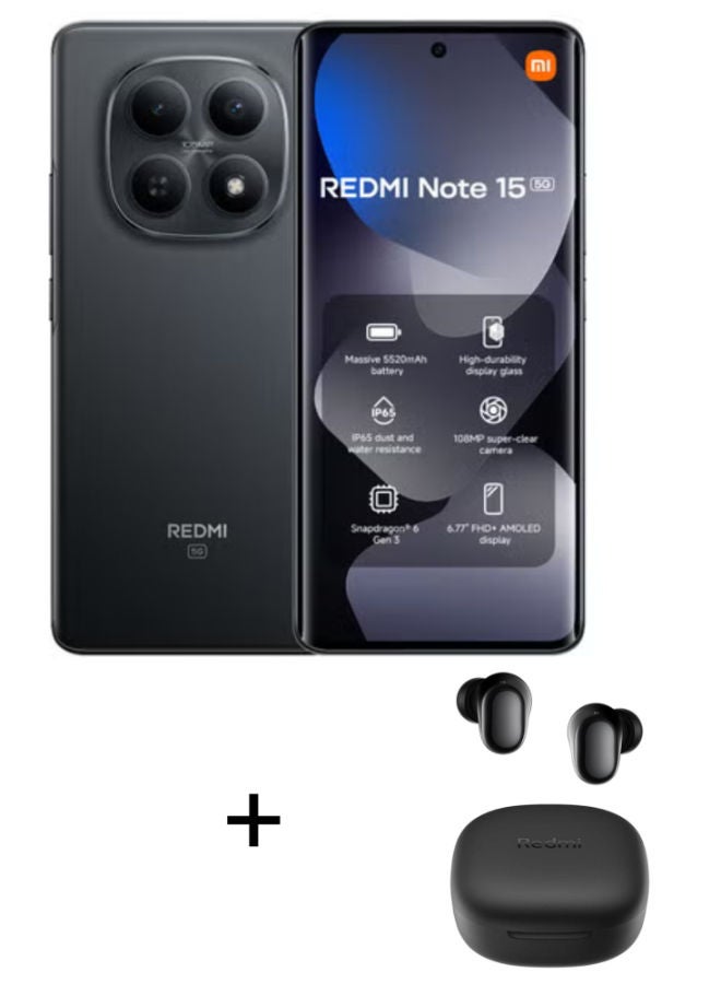 Redmi Note 15 Dual SIM Black 6GB RAM 128GB…