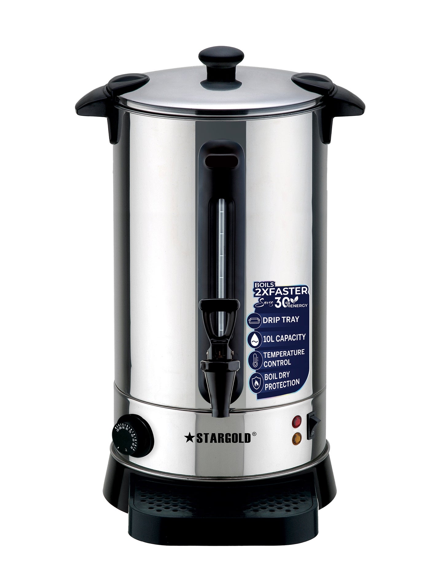 Compare 10L Stainless Steel Commercial Water Boiler & Hot Water Urn – 1650W Fast Boiling, Auto Temperature Control, BoilDry Protection, Ideal for Offices, Events & Catering at KSA Price