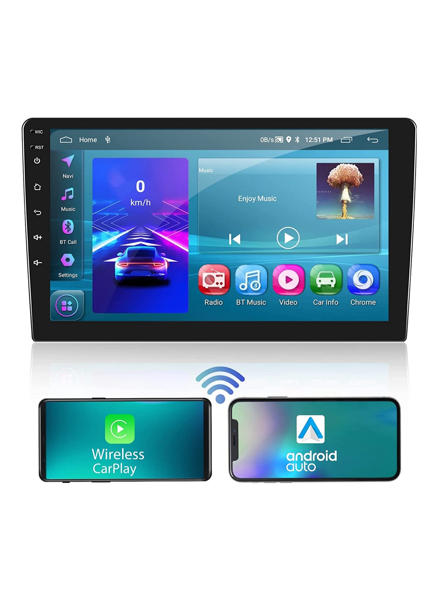 Compare 9 Inch Android Screen For Car 2GB RAM 32 GB Memory Support Apple Carplay Android Auto Full HD IPS Touch Screen Display built In Bluetooth USB Radio WiFi PlayStore Night Vision Camera included at KSA Price