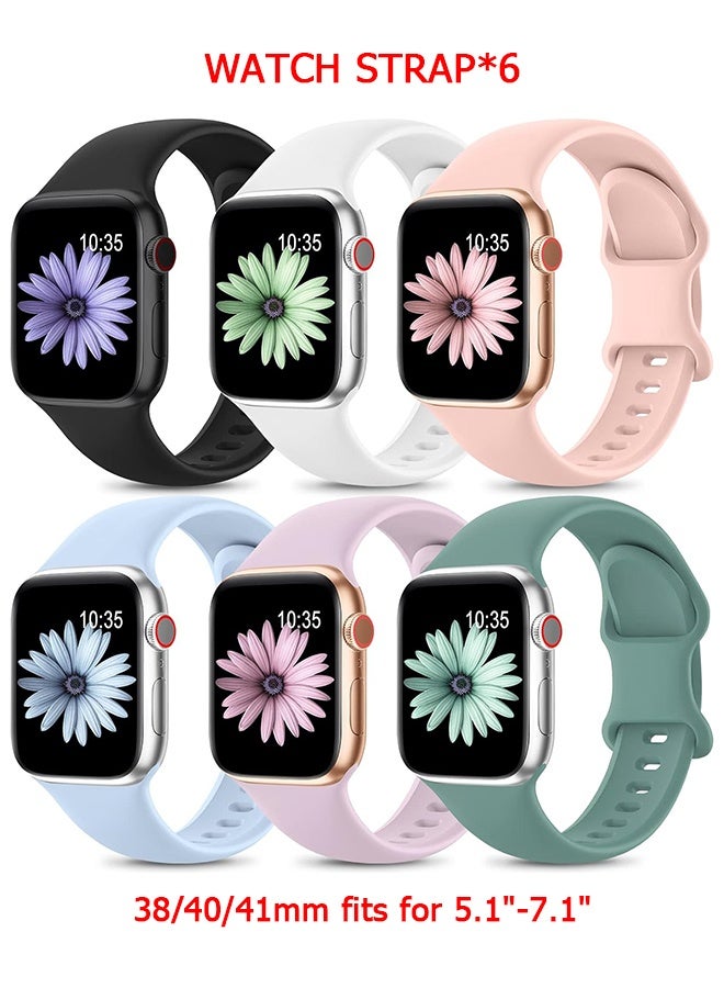 6 Pack Sport Straps Compatible with Apple Watch…