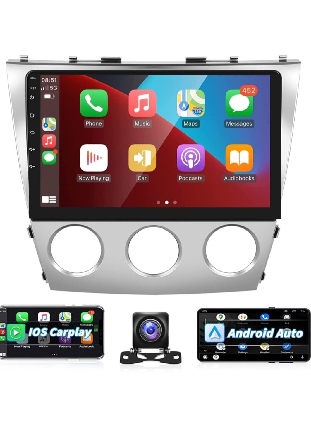 Compare Toyota Camry Car Stereo 20062011 Android Screen Support Apple Carplay Android Auto Wireless Fast Interface AHD Camera Included SIM Card Support Bluetooth 4GB RAM 10 Inch Touchscreen at KSA Price