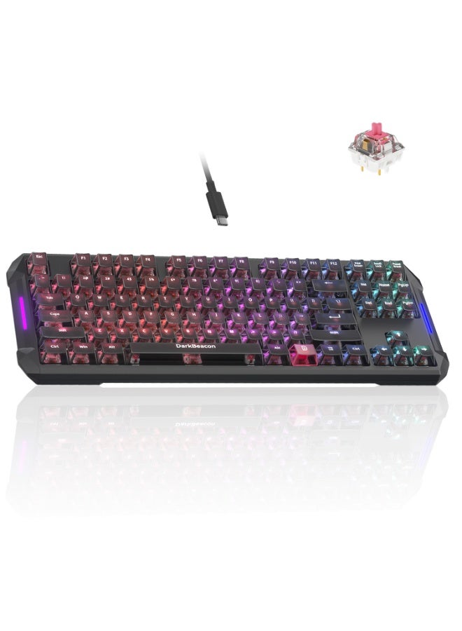 Compare DarkBeacon Blade 87 Mechanical Gaming Keyboard TKL, USBC Wired HotSwappable Keyboard with RGB Backlit, Quiet Linear Switches, Custom Software at KSA Price