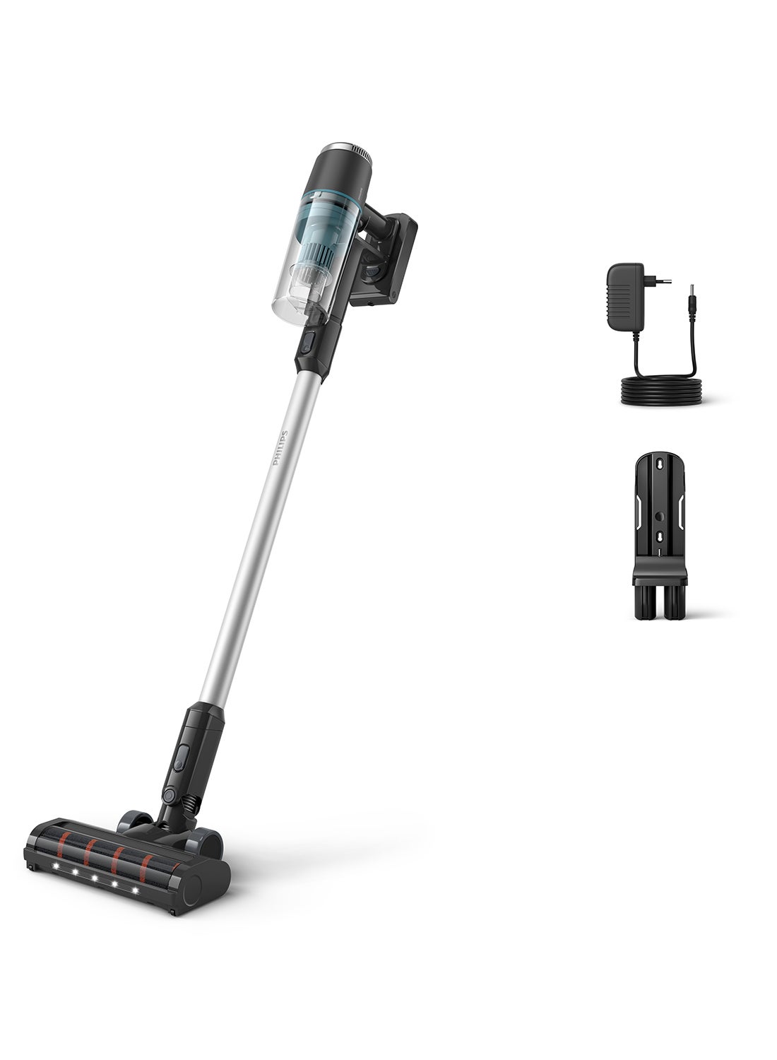 Compare Philips Cordless Vacuum 3000 Series  Up to 60 mins Runtime, LED Nozzle, Handheld Vacuum, PowerCyclone 8, Digital Motor with 2 years Warranty Misty dawn 200 W XC303161 Black at KSA Price