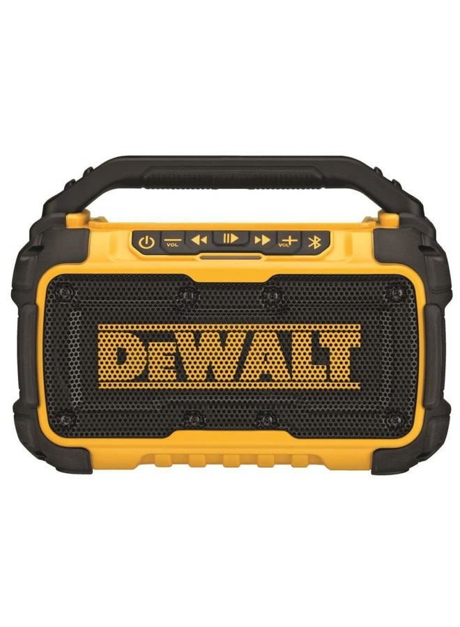 Compare 20V MAX Bluetooth Speaker, 100 ft Range, Durable for Jobsites, Phone Holder Included, Lasts 810 Hours with Single Charge DCR010 at KSA Price