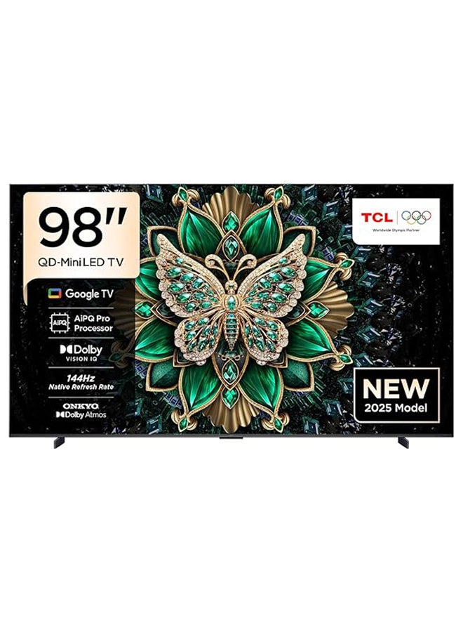 Compare TCL Television 98 Inch Smart TV 4K QDMini LED Gaming Google TV, 144Hz Native Refresh Rate, Precise Dimming Series Up to 512 Zones, Matte HVA Panel, AiPQ Pro Processor, Ultra Slim Design 98C6K 2025 Model 98C6K black at KSA Price