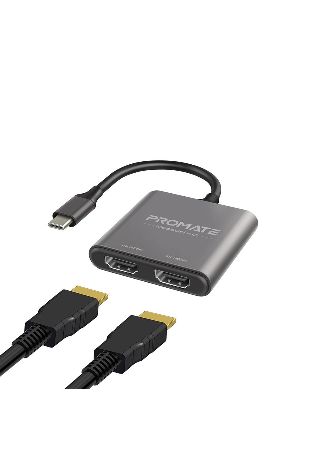 Compare USBC To HDMI Adapter, Ultra HD 4k 60hz TypeC To HDMI Adapter Converter With Dual HDMI Ports, Compact TravelFriendly Design For MacBook Pro, iPad Air, Samsung Galaxy S25, MediaLinkH2  Grey at KSA Price