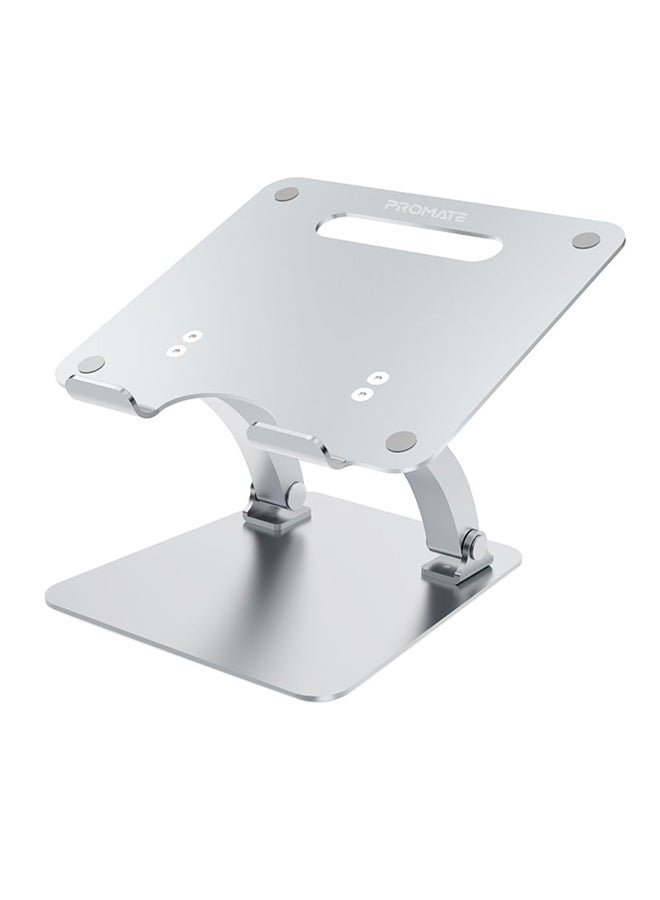 Compare Aluminium Laptop Stand, Portable Ergonomic MultiLevel Ventilated Notebook Stand with NonSkid Silicon Grip and Adjustable MultiAngle Design For Laptops up to 17 Inches Silver at KSA Price