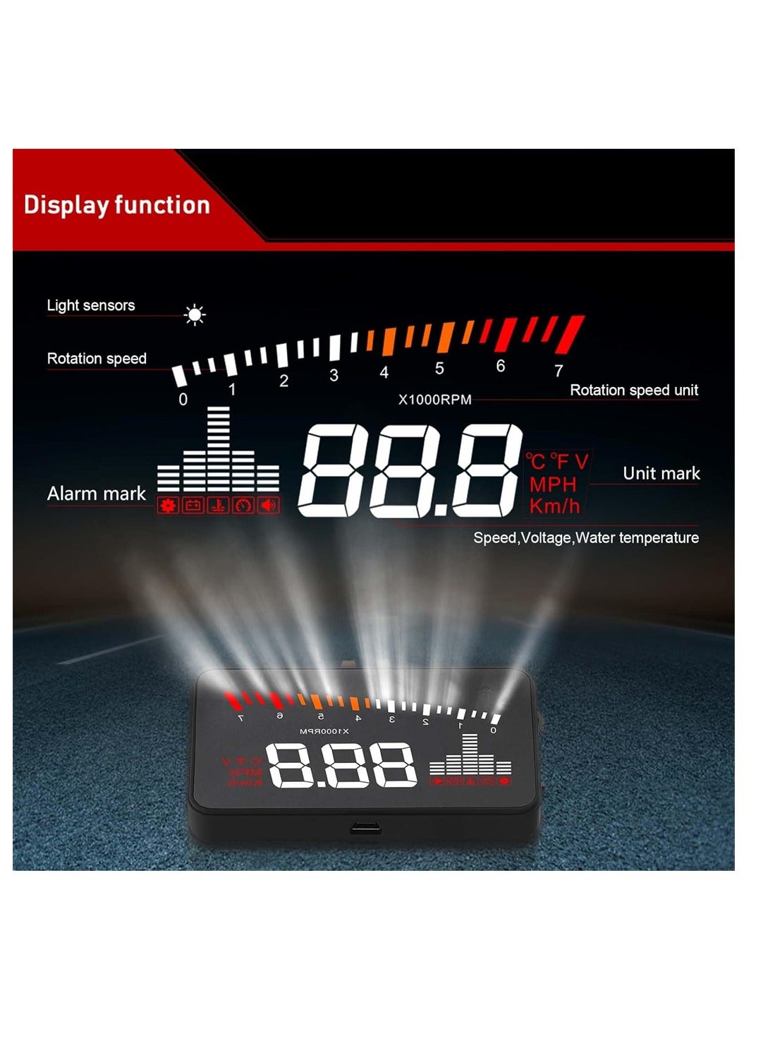 HD Heads Up Display with Digital Speedometer…